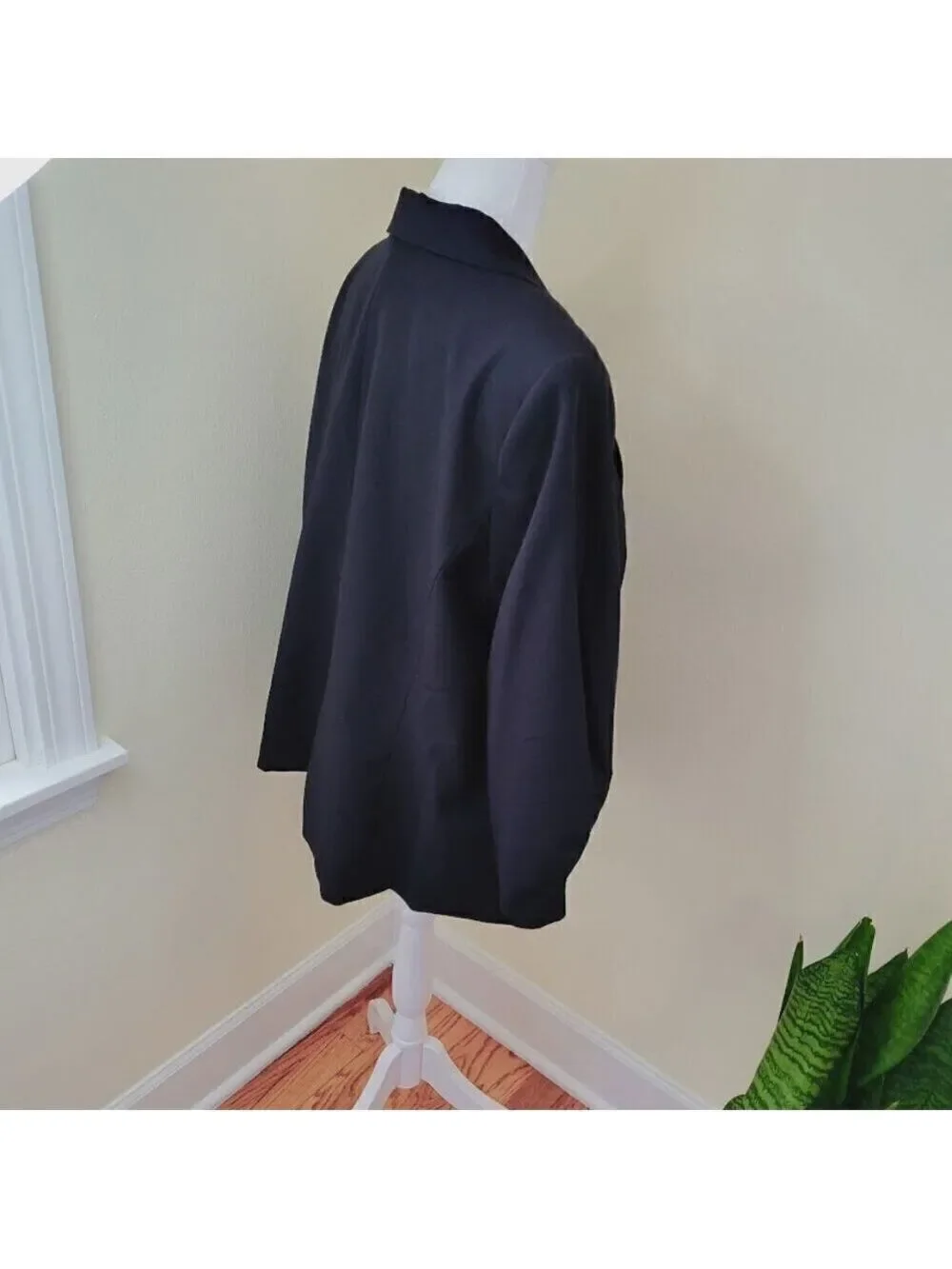 Worthington Open Blazer Size 0X Women's Black Three-Quarter Cinch Sleeve NWT
